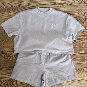 Nike Light Tan Tee and Shorts Set